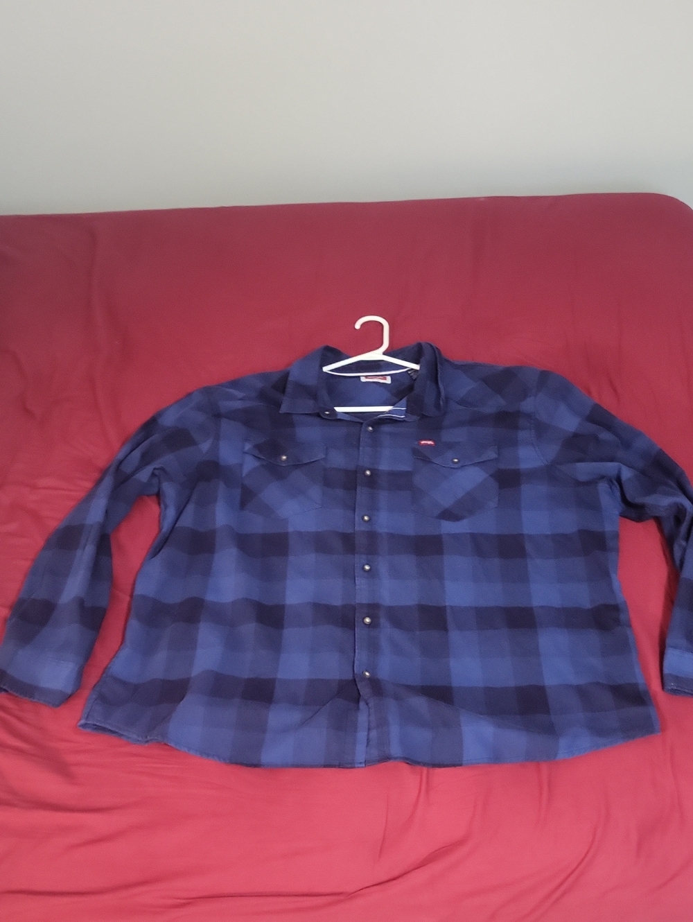 Wrangler Blue and Black Plaid Button-Down Shirt - Kids